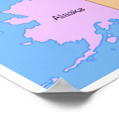 アメリカ合衆国の政治地図 ポスター (角)