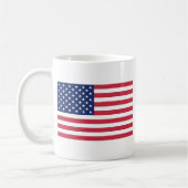 アメリカ合衆国の旗。アメリカ合衆国。 コーヒーマグカップ (左)