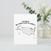 アメリカ合衆国の概要を神が祝福 ポストカード (スタンド正面)
