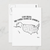 アメリカ合衆国の概要を神が祝福 ポストカード (正面/裏面)