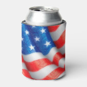 アメリカ合衆国の波状旗Zen Doodle Art 缶クーラー (缶正面)