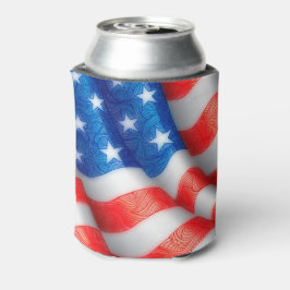 アメリカ合衆国の波状旗Zen Doodle Art 缶クーラー