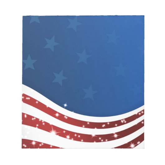 アメリカ合衆国の波/悲しい国旗、星、ソチゲーム ノートパッド (正面)
