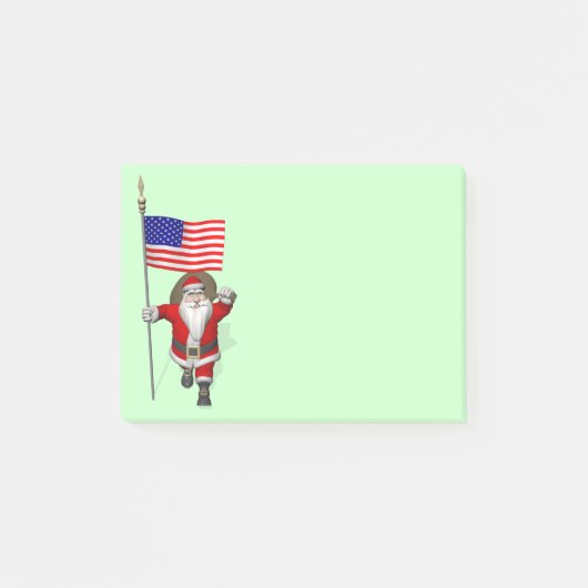 アメリカ合衆国の看板があるサンタクロース ポストイット (正面)