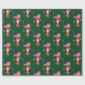 アメリカ合衆国の看板があるサンタクロース ラッピングペーパー (フラット)