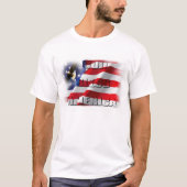 アメリカ合衆国の祖国イーグルUSA旗を祝福する愛国神 Tシャツ (正面)