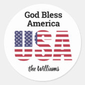 アメリカ合衆国の神の祝福アメリカ1.5-inまたは3-in ラウンドシール (正面)