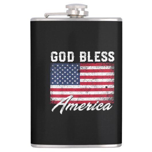 アメリカ合衆国の神の祝福7月の愛国心の4th フラスク (正面)