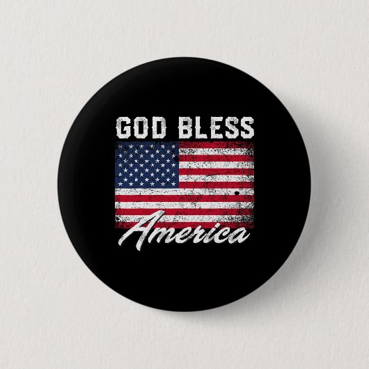 アメリカ合衆国の神の祝福7月の愛国心の4th 缶バッジ (正面)