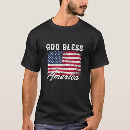 アメリカ合衆国の神の祝福7月の愛国心Tの4th Tシャツ (正面)
