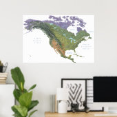 アメリカ合衆国の統一された州アメリカ山脈の地図 ポスター (ホームオフィス)