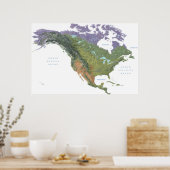 アメリカ合衆国の統一された州アメリカ山脈の地図 ポスター (キッチン)