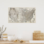 アメリカ合衆国の総合地図 ポスター (キッチン)