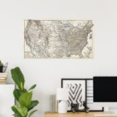 アメリカ合衆国の総合地図 ポスター (ホームオフィス)