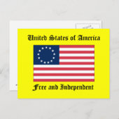 アメリカ合衆国の自由で独立 ポストカード (正面/裏面)