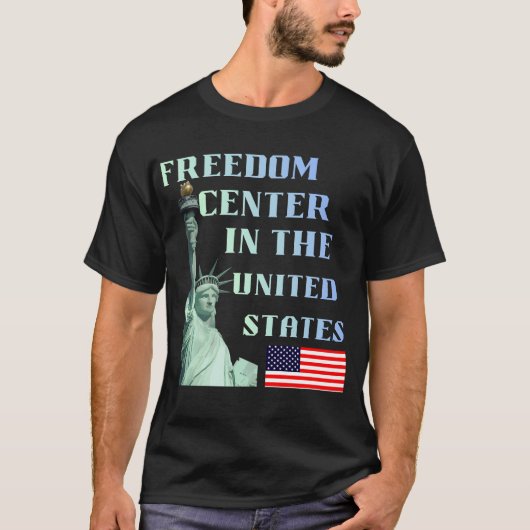 アメリカ合衆国の自由センター 愛国的な自由 Tシャツ (正面)