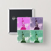 アメリカ合衆国の自由ポップ・アートの芸術像のシンボル 缶バッジ (正面&裏面)