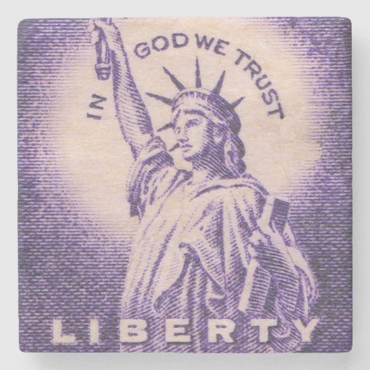 アメリカ合衆国の自由ヴィンテージ ストーンコースター (正面)