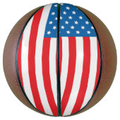 アメリカ合衆国の赤白と青の国旗 バスケットボール (縦)