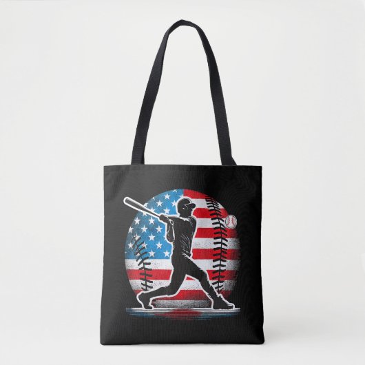 アメリカ合衆国の野球選手バッター トートバッグ (正面)