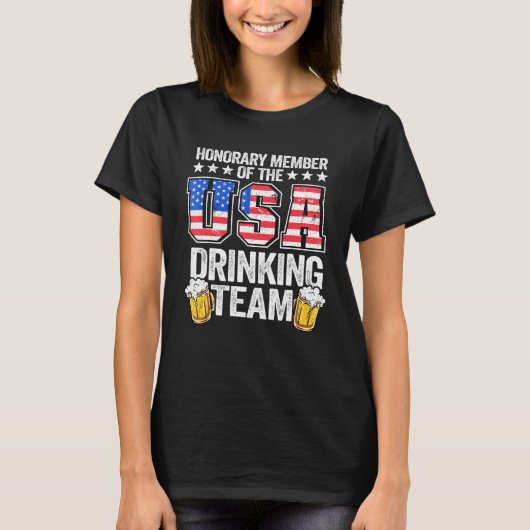 アメリカ合衆国の飲みチームの名誉会員 Tシャツ (正面)