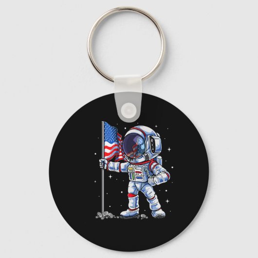 アメリカ合衆国の7月宇宙飛行士パトリオティ国旗おもしろいの キーホルダー (正面)