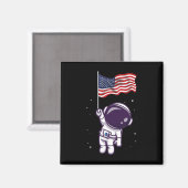 アメリカ合衆国の7月宇宙飛行士パトリオティ国旗おもしろいの マグネット (正面/裏面)