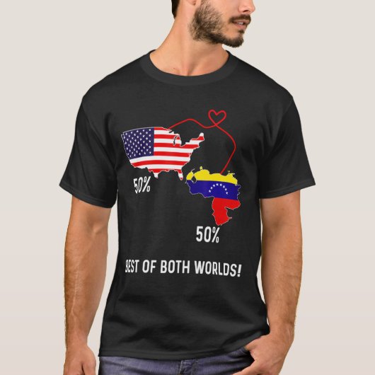 アメリカ合衆国のChを組み合わせたハーフアメリカのベネズエラ国旗 Tシャツ (正面)