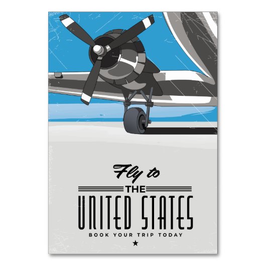 アメリカ合衆国への旅行ポスター テーブルナンバー (正面)