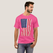 アメリカ合衆国を代表する全米ゴルファー愛国的アメリカ国旗 Tシャツ (正面フル)