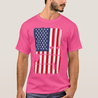 アメリカ合衆国を代表する全米ゴルファー愛国的アメリカ国旗 Tシャツ