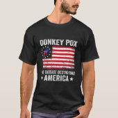アメリカ合衆国を破壊するロバおもしろいポックス Tシャツ (正面)