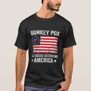 アメリカ合衆国を破壊するロバおもしろいポックス Tシャツ
