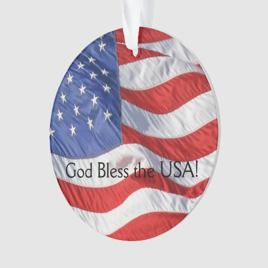 アメリカ合衆国を祝福する愛国的なアメリカ国旗 オーナメント (正面)