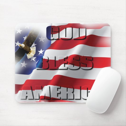 アメリカ合衆国を祝福する非常に愛国的なアメリカ国旗 マウスパッド (マウス)