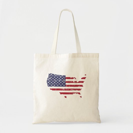アメリカ合衆国をUSAの旗として表現 トートバッグ (正面)