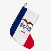 アメリカ合衆国アイオワ州旗を持つクリスマスストッキング スモールクリスマスストッキング (正面 (吊り時))