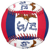 アメリカ合衆国アイオワ州旗を持つ愛国的ソフトボール ソフトボール (正面)