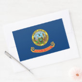 アメリカ合衆国アイダホ州旗が貼られた長方形のシール 長方形シール (封筒)