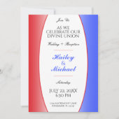 アメリカ合衆国アメリカ合衆国のアメリカ合衆国の赤、白、青結婚の愛国心 招待状 (正面)