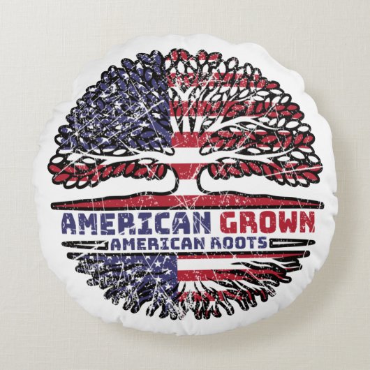 アメリカ合衆国アメリカ統一された州アメリカの木の根 ラウンドクッション (正面)