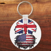アメリカ合衆国アメリカ英国ツリールーツ国旗 キーホルダー (正面)