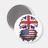 アメリカ合衆国アメリカ英国ツリールーツ国旗 マグネット (正面/裏面)