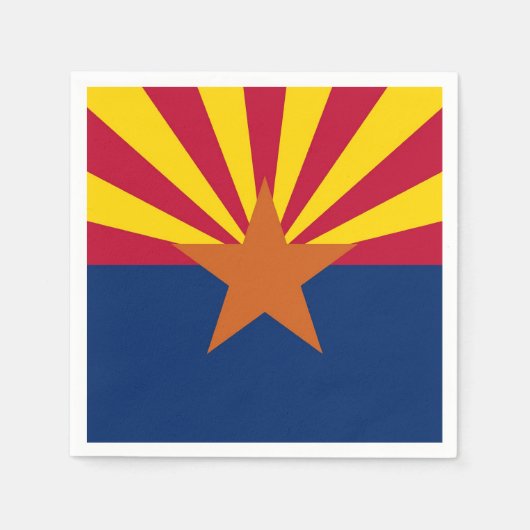 アメリカ合衆国アリゾナ州旗を持つ愛国的な紙ナプキン スタンダードカクテルナプキン (正面)