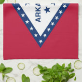 アメリカ合衆国アーカンソー州旗を持つキッチンタオル キッチンタオル (折り畳み)