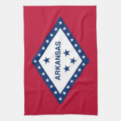 アメリカ合衆国アーカンソー州旗を持つキッチンタオル キッチンタオル (縦)