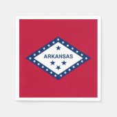 アメリカ合衆国アーカンソー州旗を持つ愛国的な紙ナプキン スタンダードカクテルナプキン (正面)