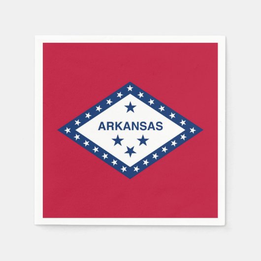 アメリカ合衆国アーカンソー州旗を持つ愛国的な紙ナプキン スタンダードカクテルナプキン (正面)