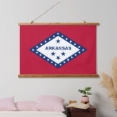 アメリカ合衆国アーカンソー州旗を掲げたウォールタペストリー 吊り下げ型タペストリー (寝室)