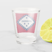 アメリカ合衆国アーカンソー州旗を掲げた愛国的なショットグラス ショットグラス (裏面)